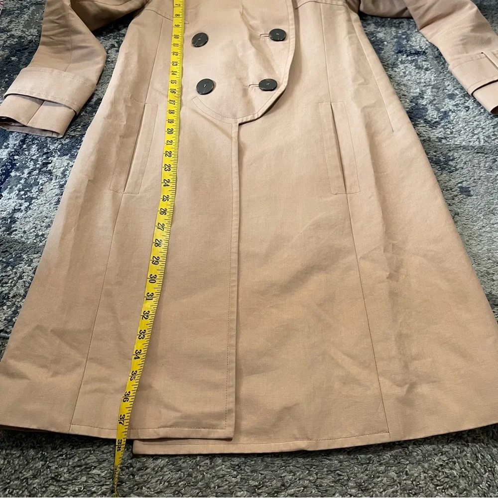 Carven Tan Hooded Trench‎ Coat Size 34 USA XS